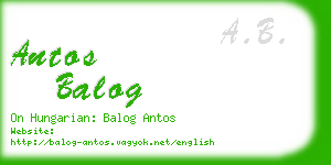 antos balog business card